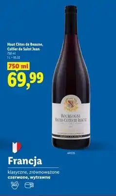 Lidl Wino czerwone Haut Côtes de Beaune Cellier de Saint Jean oferta