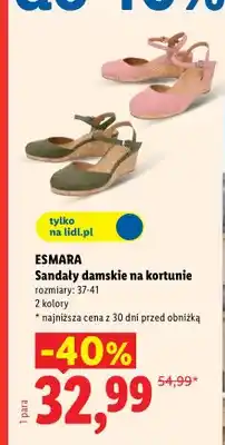Lidl Sandały damskie na koturnie Esmara oferta