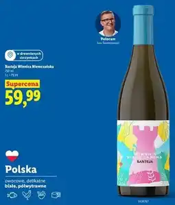 Lidl Wino białe półwytrawne Winnica Niemczańska Basteja oferta