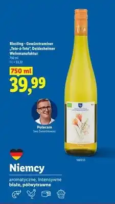 Lidl Wino białe Riesling - Gewürztraminer „Tete-á-Tete” Deidesheimer Weinmanufaktur oferta