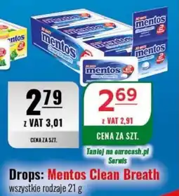 Eurocash Drops: Mentos Clean Breath oferta