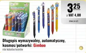 Eurocash Długopis wymazywalny, automatyczny, kosmos/potworki: Gimboo oferta