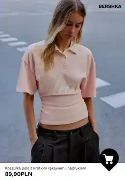 Bershka Koszulka polo z krótkim rękawem i nadrukiem Bershka oferta