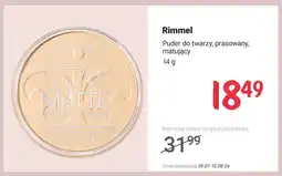 Rossmann Puder do twarzy prasowany matujący Rimmel oferta