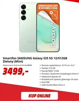 Media Markt Smartfon SAMSUNG Galaxy S25 5 g 12/512GB Zielony (Mint) oferta