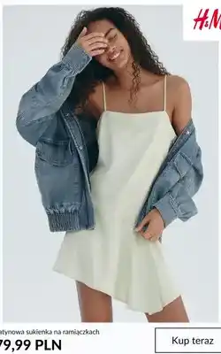 H&M Sukienka satynowa na ramiączkach H&M oferta