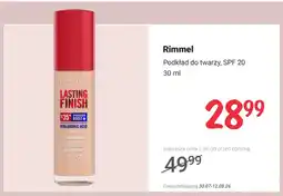 Rossmann Podkład do twarzy Rimmel Lasting Finish SPF 20 oferta