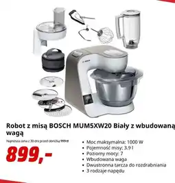Media Markt Robot kuchenny z misą Bosch biały z wbudowaną wagą oferta