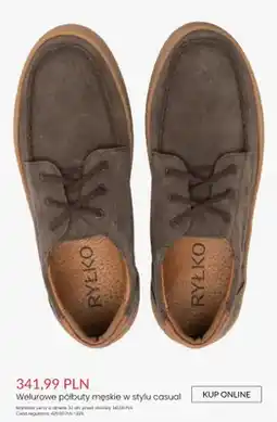 Ryłko Półbuty męskie welurowe Ryłko w stylu casual oferta