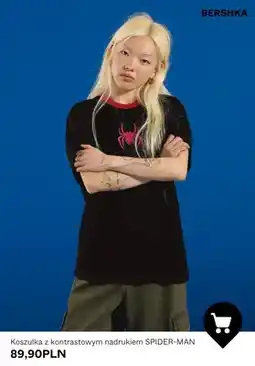 Bershka Koszulka z kontrastowym nadrukiem Spider-Man Bershka oferta