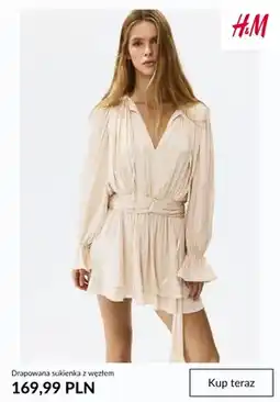 H&M Sukienka drapowana z węzłem H&M oferta