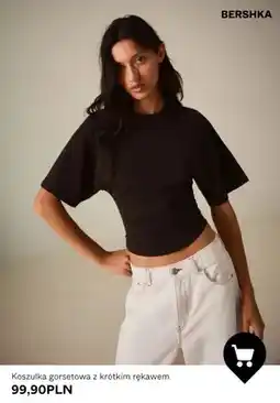 Bershka Koszulka gorsetowa z krótkim rękawem Bershka oferta