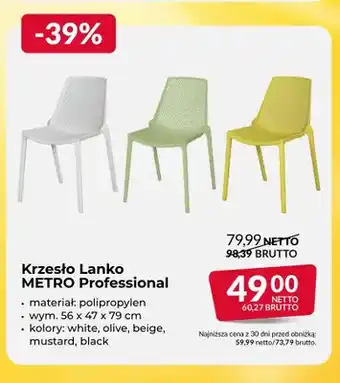 Krzesło Lanko METRO Professional