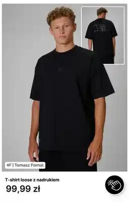 T-shirt loose z nadrukiem 4F