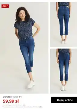 Greenpoint Jeansy damskie 3/4 Greenpoint granatowe oferta