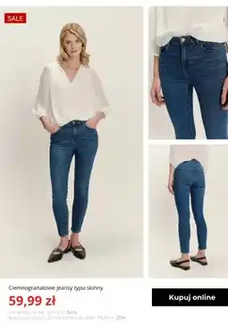Greenpoint Jeansy damskie Greenpoint ciemnogranatowe typu skinny oferta