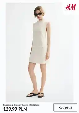 H&M Sukienka z dzianiny bouclé z frędzlami H&M oferta