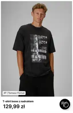 4F T-shirt loose z nadrukiem 4F oferta
