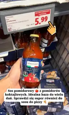 Lidl Sos pomidorowy z pomidorów koktajlowych Italiamo oferta