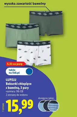Lidl Bokserki chłopięce Lupilu oferta