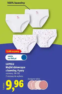 Lidl Majtki dziewczęce Lupilu oferta