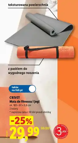 Lidl Mata do ćwiczeń Crivit oferta