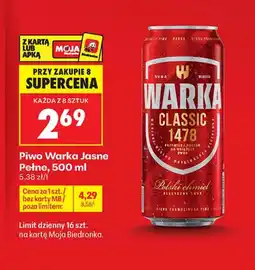 Biedronka Piwo Warka oferta