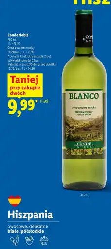 Lidl Wino białe Conde Noble oferta