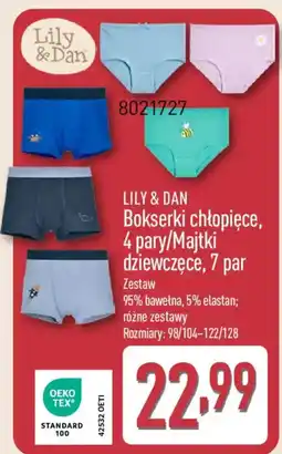 ALDI Lily & Dan Bokserki chłopięce, 4 pary/Majtki dziewczęce, 7 par oferta