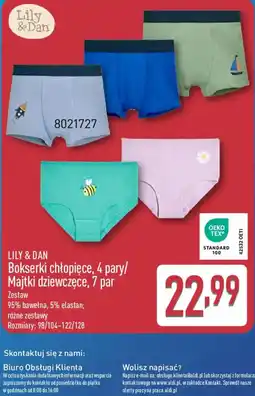ALDI Lily & Dan Bokserki chłopięce, 4 pary/ Majtki dziewczęce, 7 par oferta