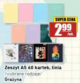 API MARKET Zeszyt A5 60 kartek, linia /wybrane rodzaje/ Grażyna oferta