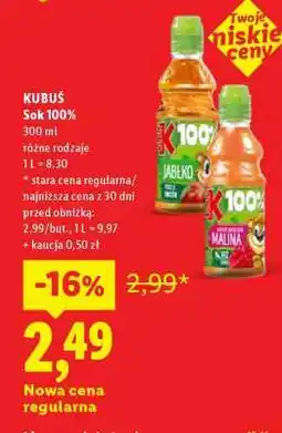 Lidl KUBUŚ Sok 100% oferta