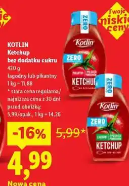 Lidl KOTLIN Ketchup bez dodatku cukru oferta