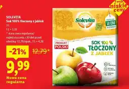 Lidl SOLEVITA Sok 100% tłoczony z jabłek oferta