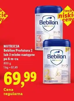 Lidl NUTRICIA Bebilon Profutura 2 lub 3 mleko następne po 6 m-cu oferta