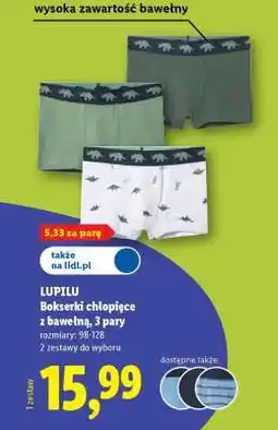 Lidl LUPILU Bokserki chłopięce z bawełną, 3 pary oferta