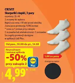 Lidl CRIVIT Skarpetki stopki, 3 pary oferta