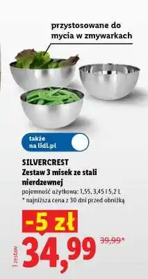 Lidl SILVERCREST Zestaw 3 misek ze stali nierdzewnej oferta