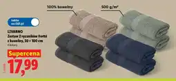 Lidl LIVARNO Zestaw 2 ręczników frotte z bawełny, 50 x 100 cm oferta