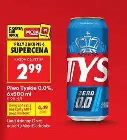 Biedronka Piwo Tyskie 0,0 6x500 ml oferta