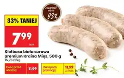 Biedronka Kielbasa biała surowa premium Kraina Mięs 500 g oferta