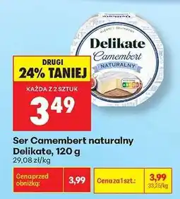 Biedronka Ser Camembert naturalny Delikate, 120 g oferta