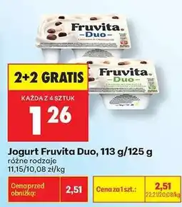 Biedronka Jogurt Fruvita Duo, 113 g/125 g oferta