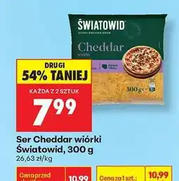 Biedronka Şer Cheddar wiórki Światowid 300 g oferta