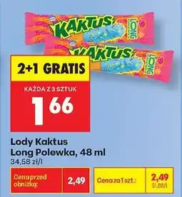 Biedronka Lody Kaktus Long Polewka, 48 ml oferta