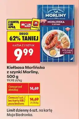 Biedronka Kiełbasa Morlińska z szynki Morliny, 500 g oferta