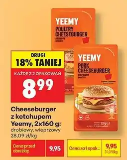 Biedronka Cheeseburger z ketchupem Yeemy, 2x160 g oferta