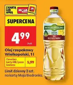 Biedronka Olej rzepakowy Wielkopolski, 1l oferta