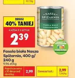 Biedronka Fasola biała Nasza Spiżarnia 400 g / 240 g oferta