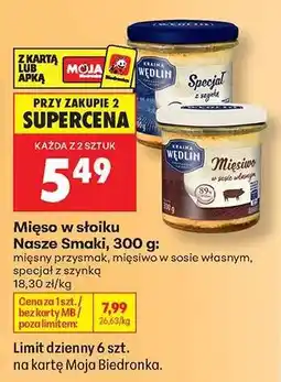 Biedronka Mięso w słoiku Nasze Smaki, 300 g oferta